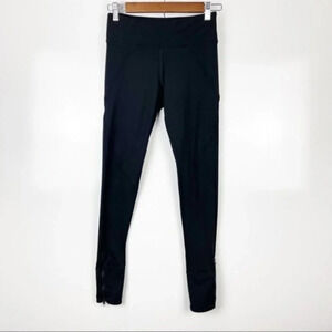 Victoria's Secret Pink Ultimate Black Work Out Leggings Zipper Ankle Size XS